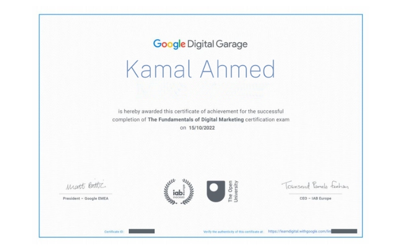 Khóa học Digital Marketing của Google