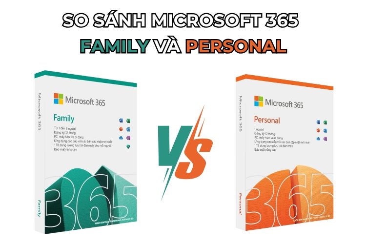 so sánh microfsoft 365 family và personal