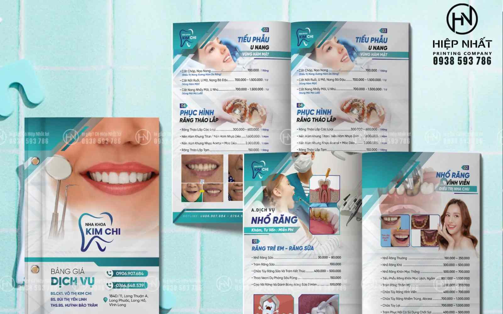 Mẫu in menu các dịch vụ ngành Nha Khoa tại In Hiệp Nhất Menu nha khoa tại In Hiệp Nhất
