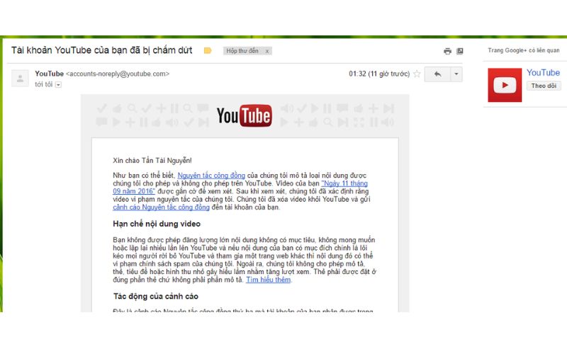 hướng dẫn khôi phục kênh Youtube bị xóa