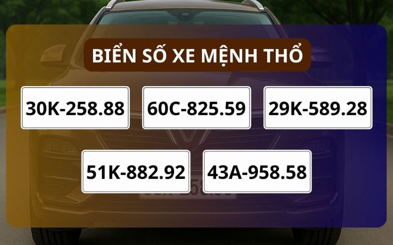 Gợi ý các biển số xe đẹp hợp mệnh Thổ