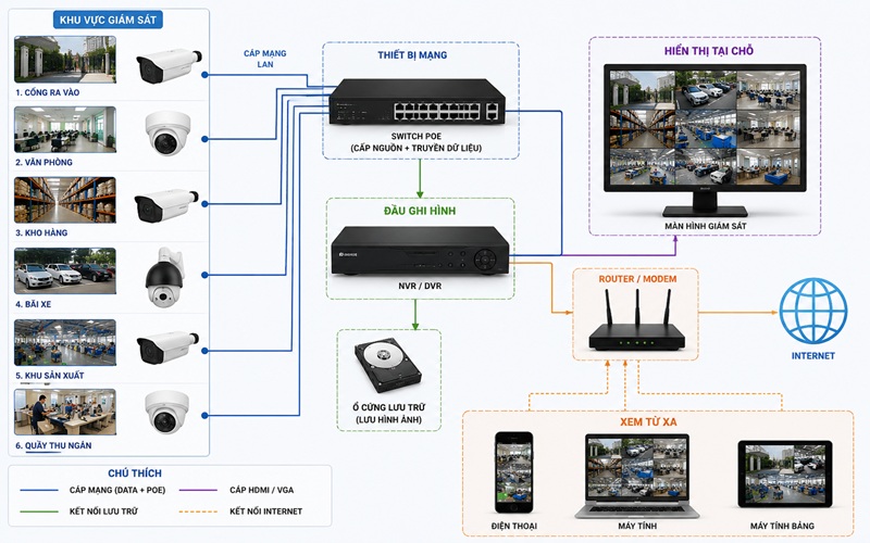 sơ đồ hệ thống camera doanh nghiệp là gì